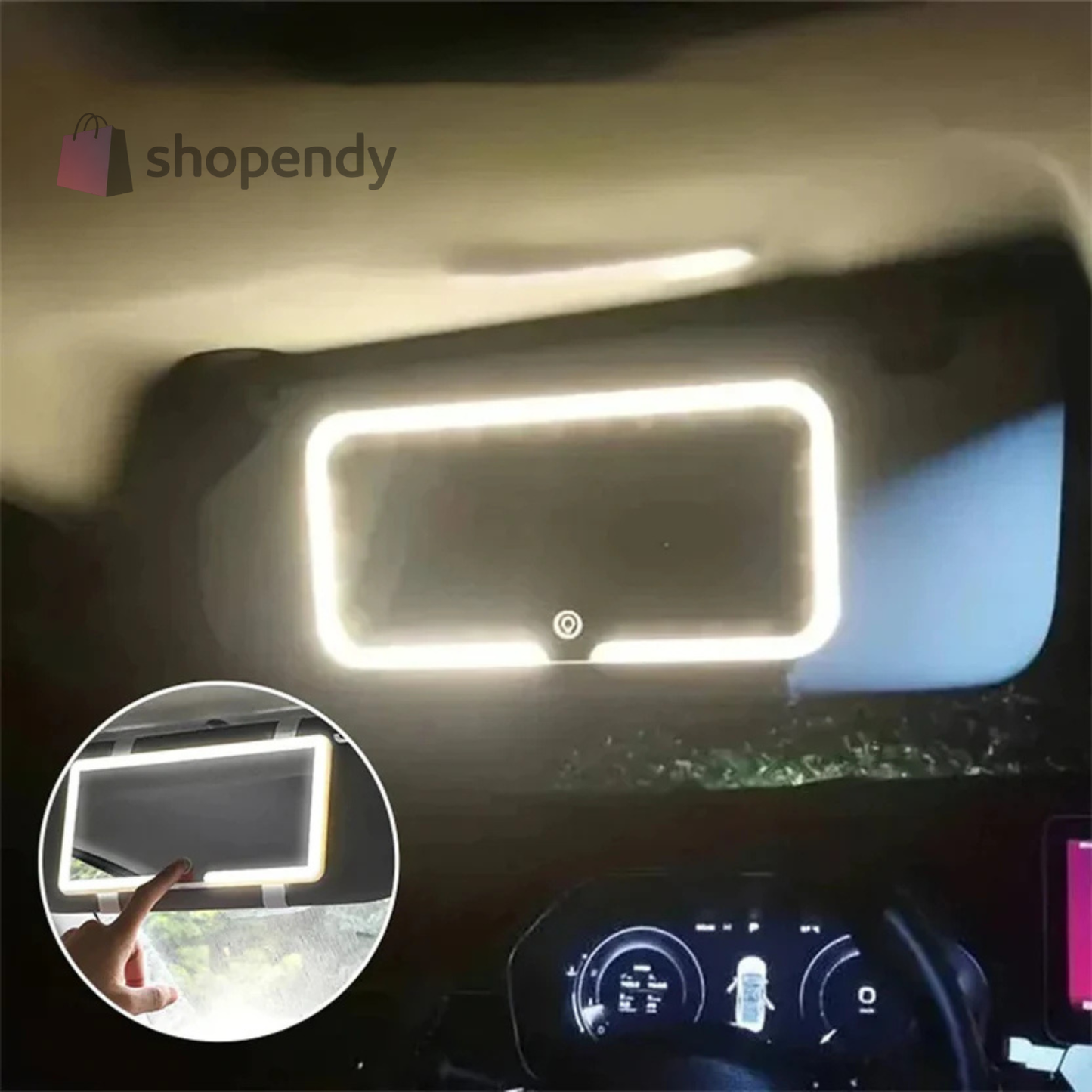 ESPEJO CON LUZ LED PARA AUTO ✨